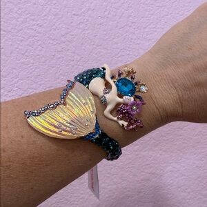 Betsey Johnson Mermaid bracelet in Teal, Gold & Purple